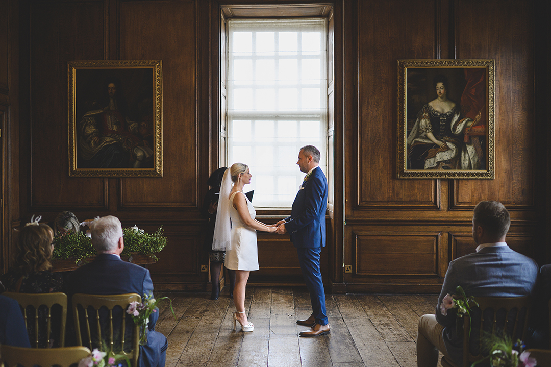 Couple exchanging vows at Admiral’s House Old Royal Naval College