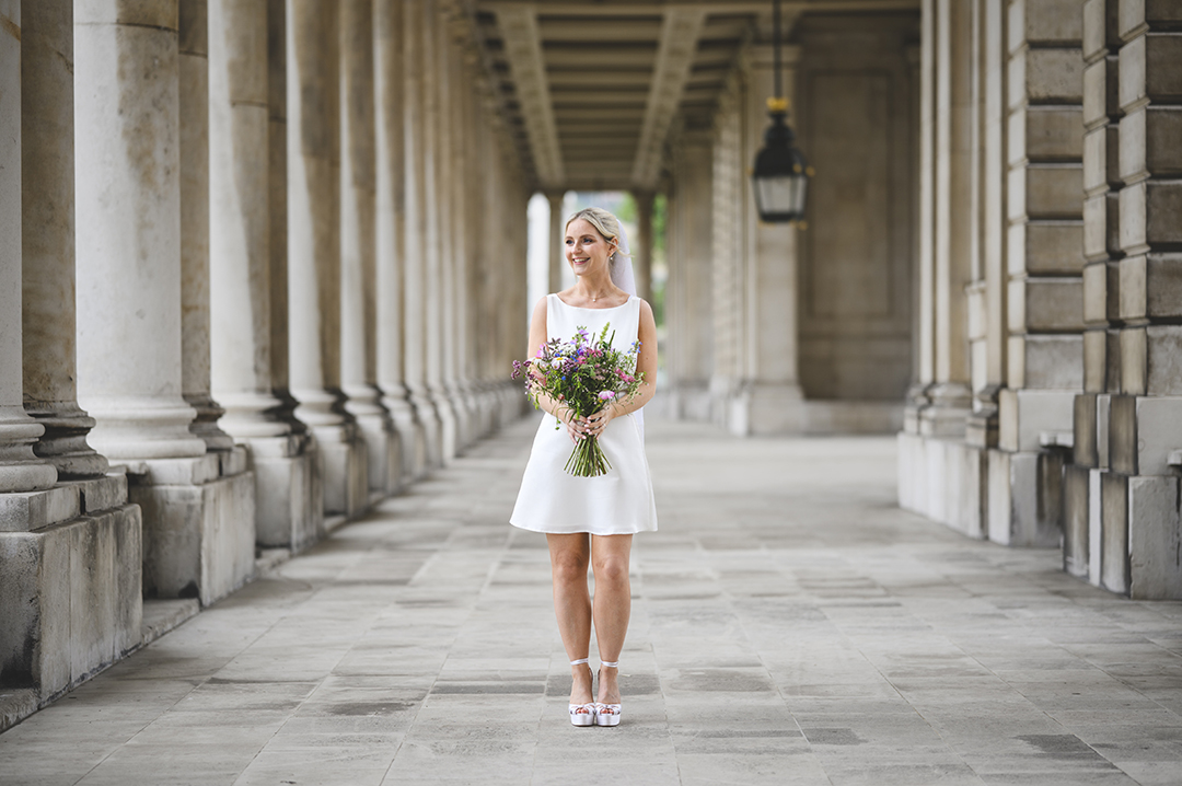 Bridal portrait in the Naval College Greenwich.